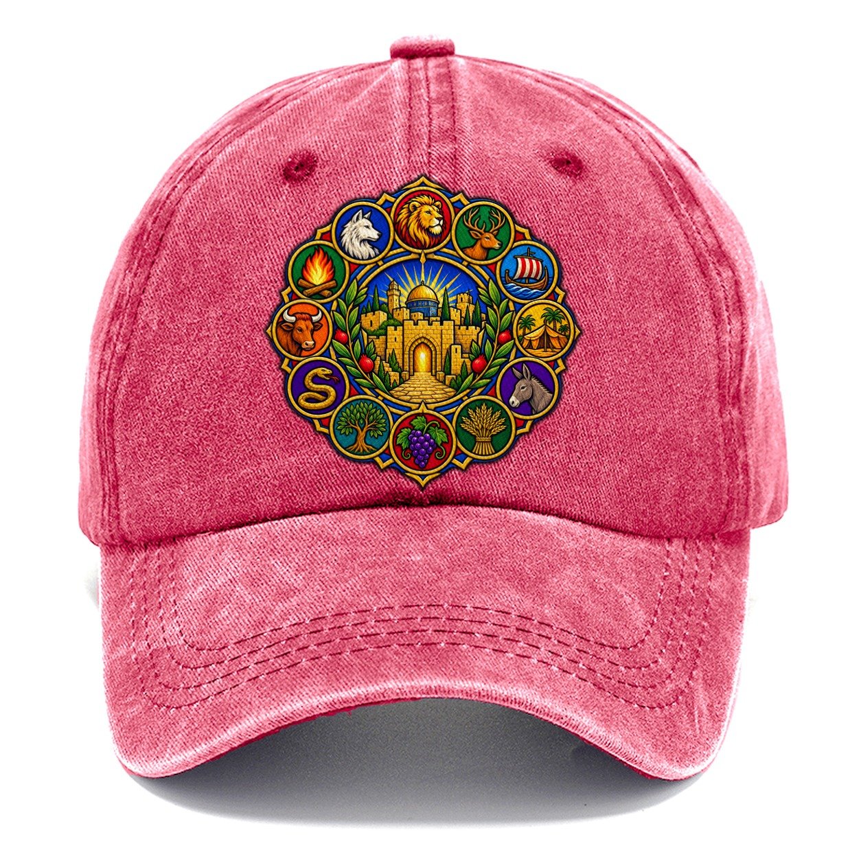 Twelve Tribes Wheel Jerusalem Classic Cap – Pomegranate Blush