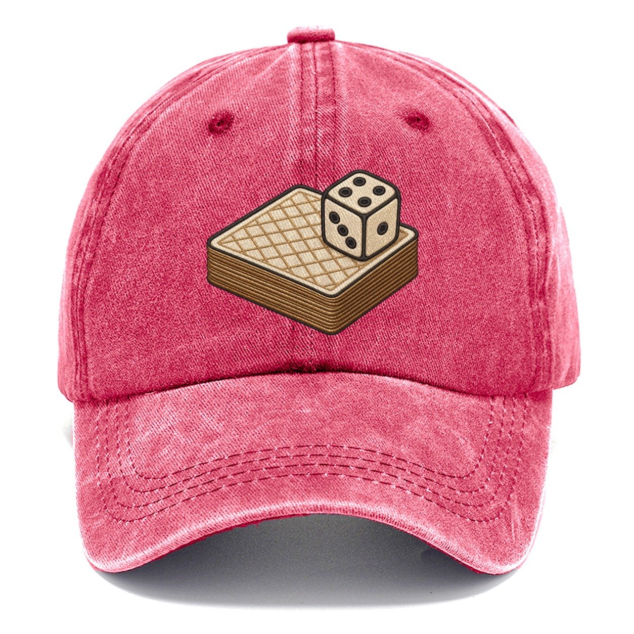 Face Down Card Deck With A Die On Top Board Games Classic Cap – Pomegranate Blush