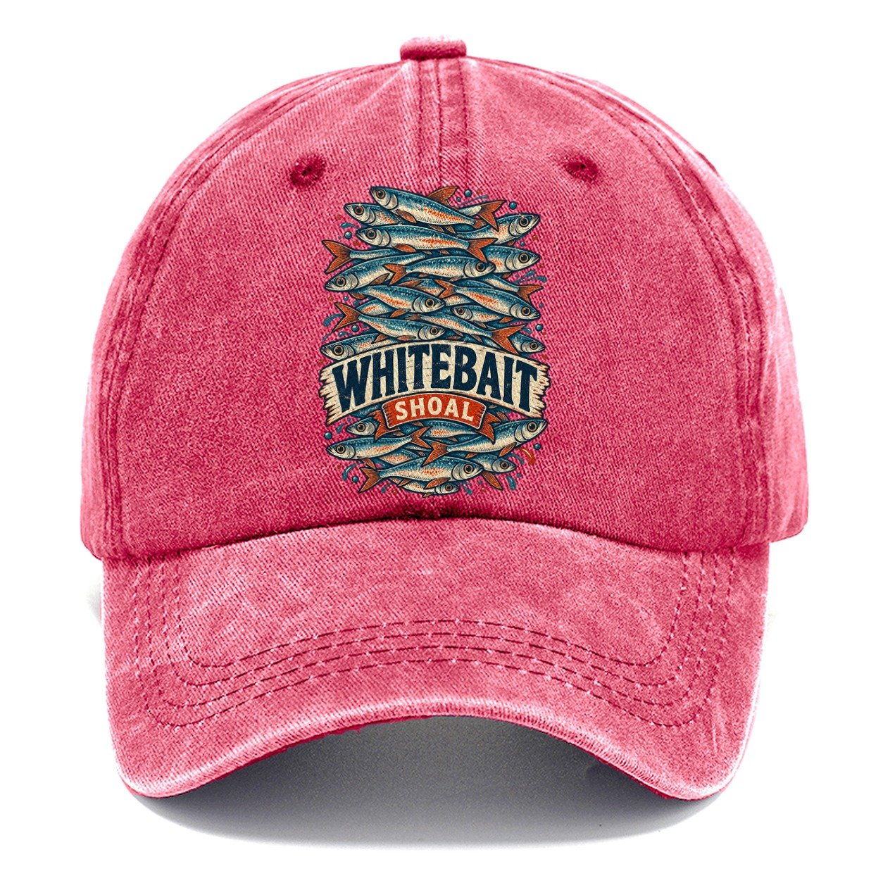 Whitebait Shoal Stack Fishing Club Classic Cap – Pomegranate Blush