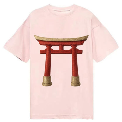Japanese Torii Gate Shrine Entrance Red Thread Spiritual Gat Classic T-shirt – Pink