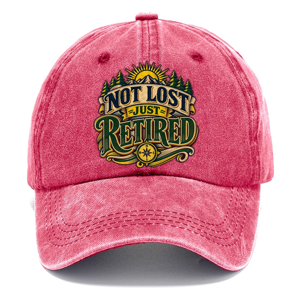 Not Lost Just Retired Retired Living Classic Cap – Pomegranate Blush