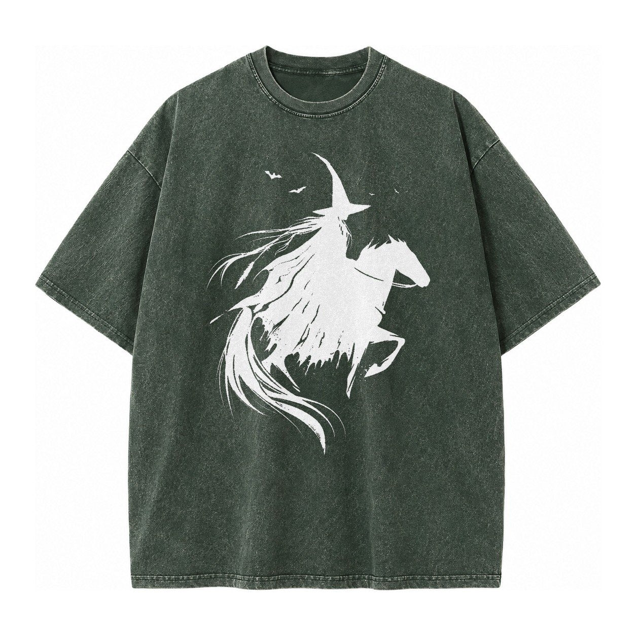 Witch On Horse Vintage T-shirt – Forest Mist
