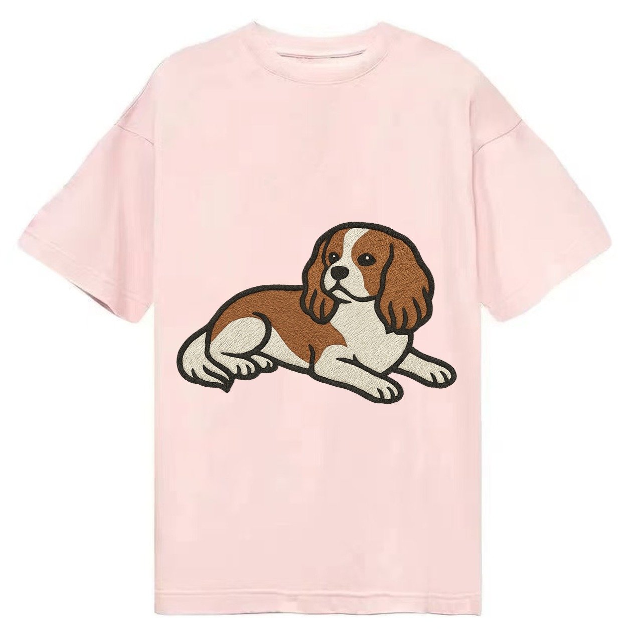 Cavalier King Charles Spaniel Blenheim Relaxed Lying Down Wi Classic T-shirt – Pink
