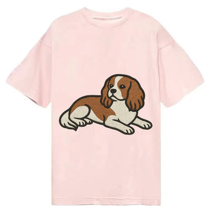 Cavalier King Charles Spaniel Blenheim Relaxed Lying Down Wi Classic T-shirt – Pink