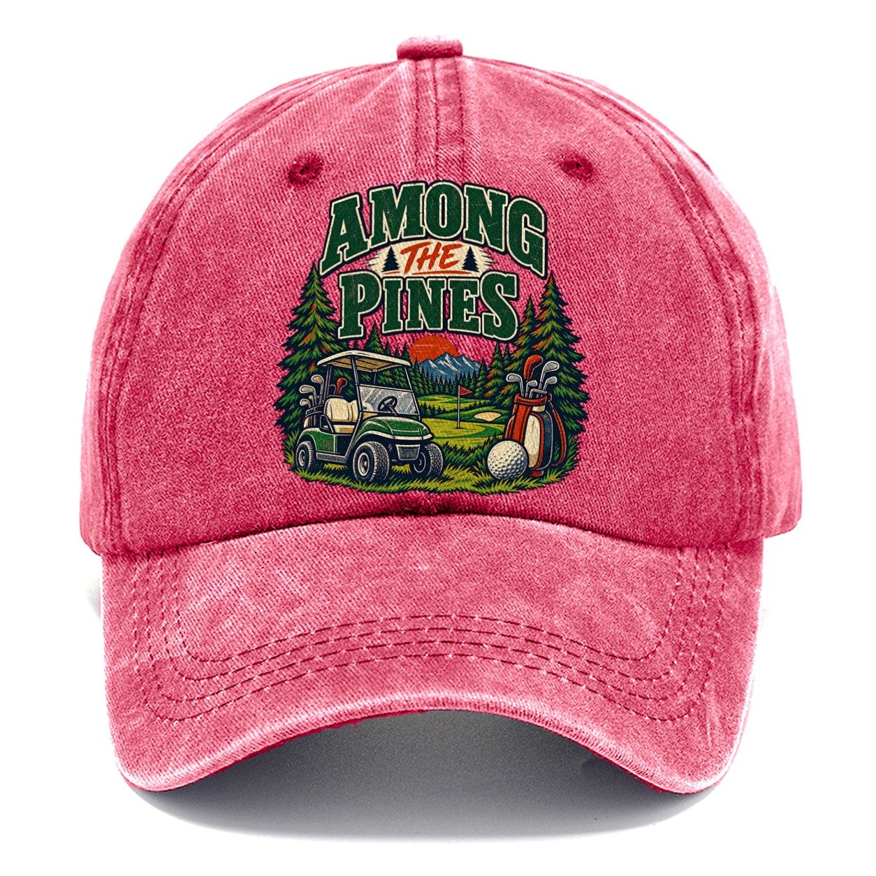 Among The Pines Golf Life Classic Cap – Pomegranate Blush