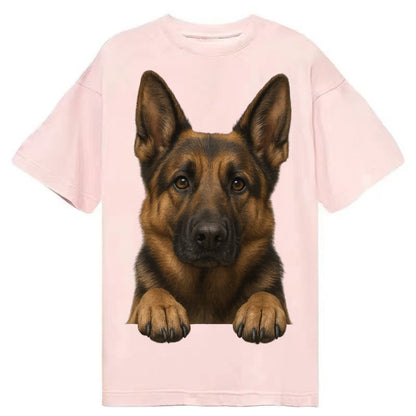 German Shepherd Alert Pointed Ears Intelligent Brown Eyes Bl Classic T-shirt – Pink