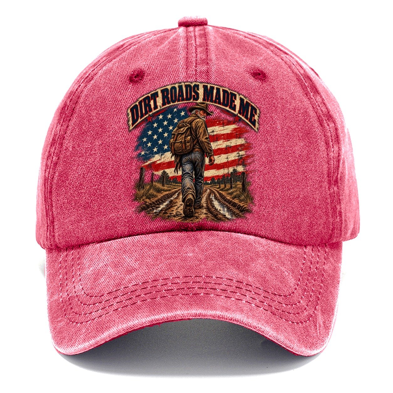 Dirt Roads Made Me Old Man Strong Classic Cap – Pomegranate Blush