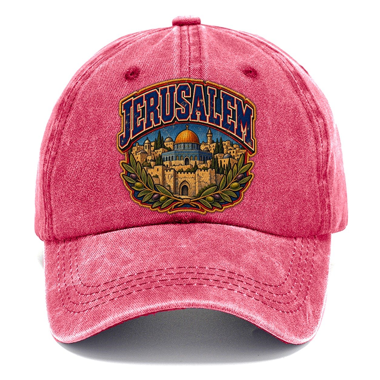 Varsity Arc Jerusalem Lettering Jerusalem Classic Cap – Pomegranate Blush