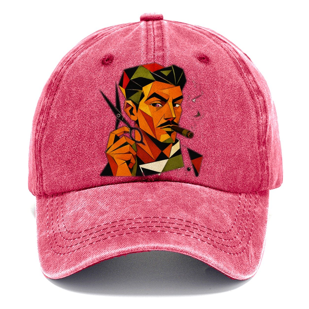 Barber Scissors Portrait Classic Cap – Pomegranate Blush