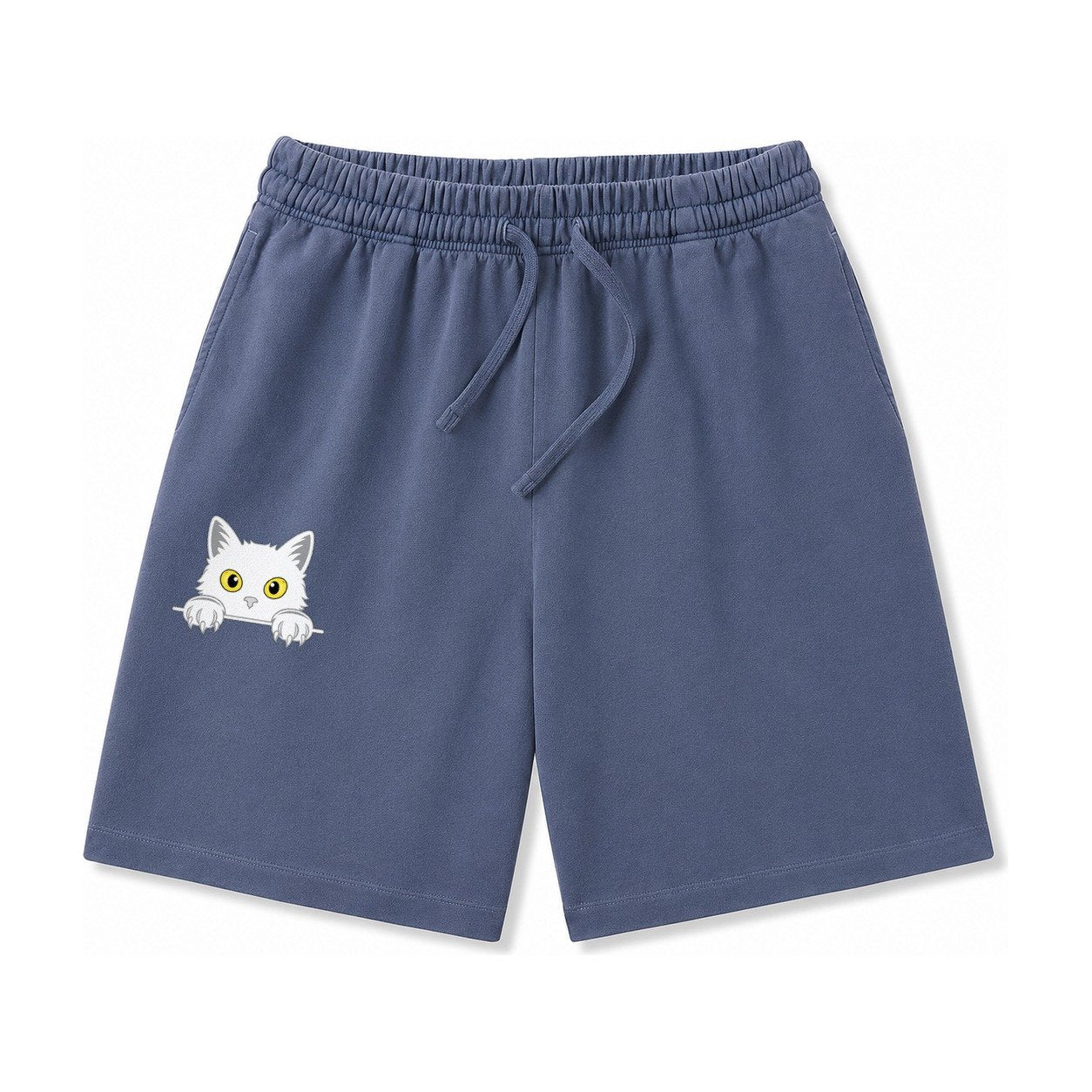 Black Cat Washed Shorts – Navy Blue