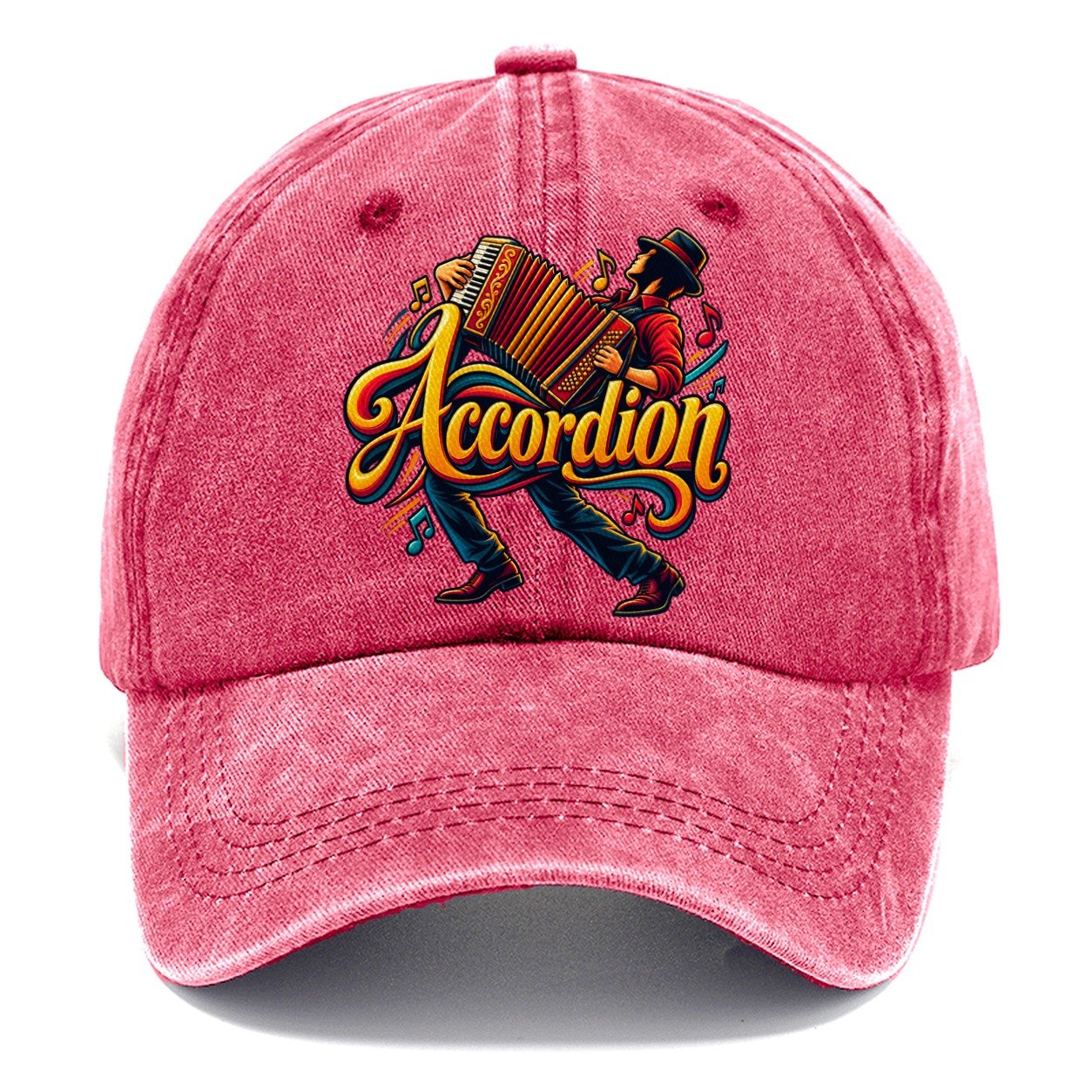 Accordion Wordmark Music Instruments Classic Cap – Pomegranate Blush