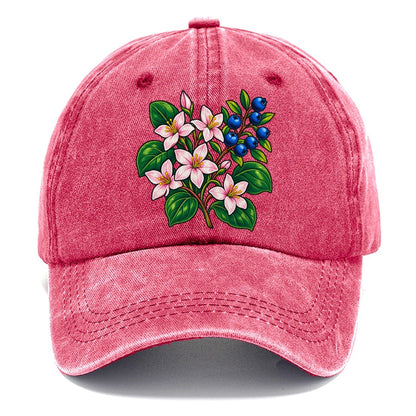 Nova Scotia Mayflower And Wild Blueberries Canada Cultural Icons Classic Cap – Pomegranate Blush
