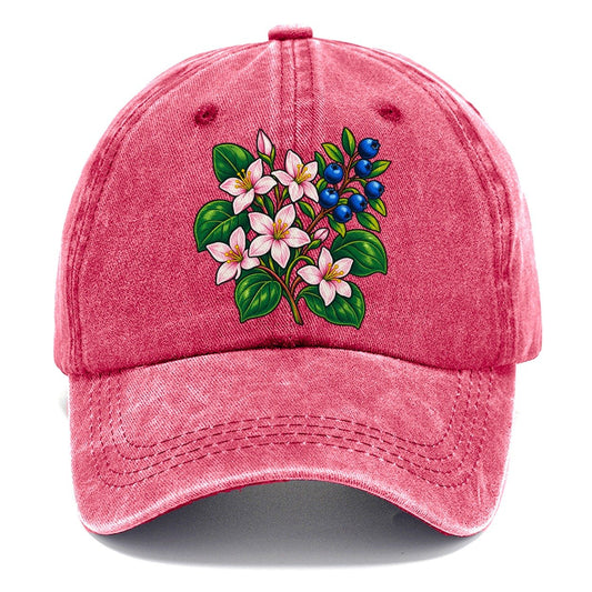 Nova Scotia Mayflower And Wild Blueberries Canada Cultural Icons Classic Cap – Pomegranate Blush