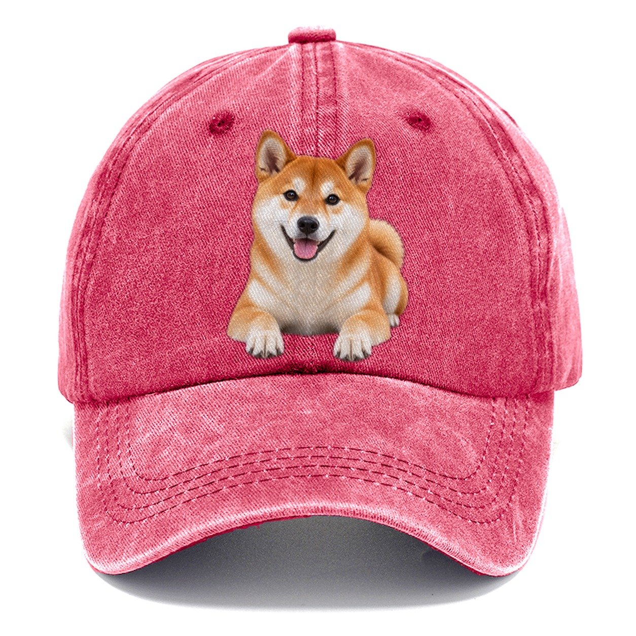 Shiba Inu Lying Down Top Breeds Classic Cap – Pomegranate Blush