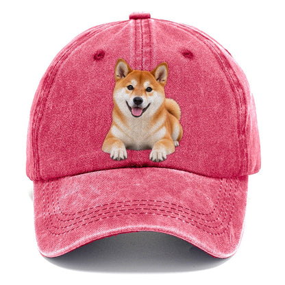 Shiba Inu Lying Down Top Breeds Classic Cap – Pomegranate Blush