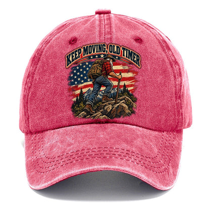 Keep Moving Old Timer Old Man Strong Classic Cap – Pomegranate Blush