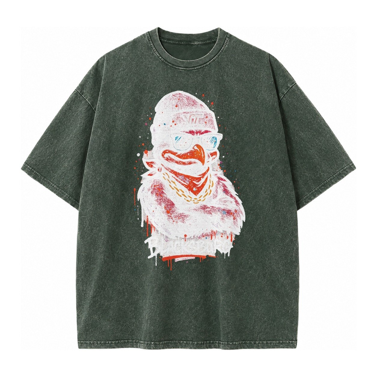 Blacksburg Hokiebird Wearing Virginia Tech Beanie With Vt Pa Vintage T-shirt – Forest Mist
