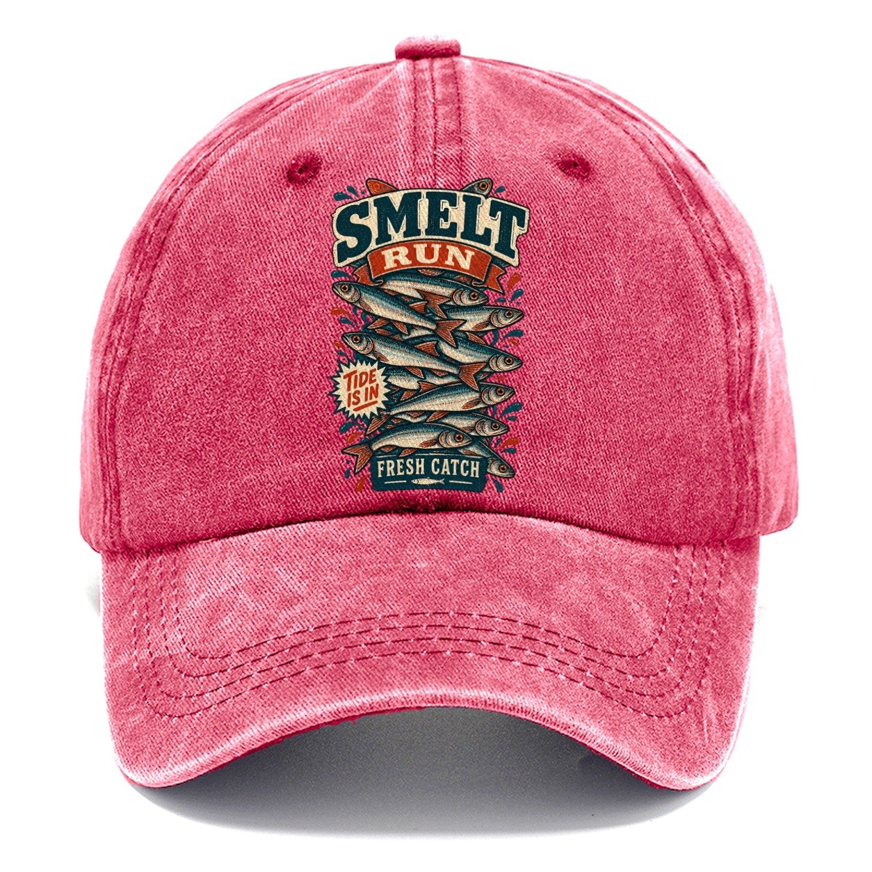 Smelt Run Column Fishing Club Classic Cap – Pomegranate Blush