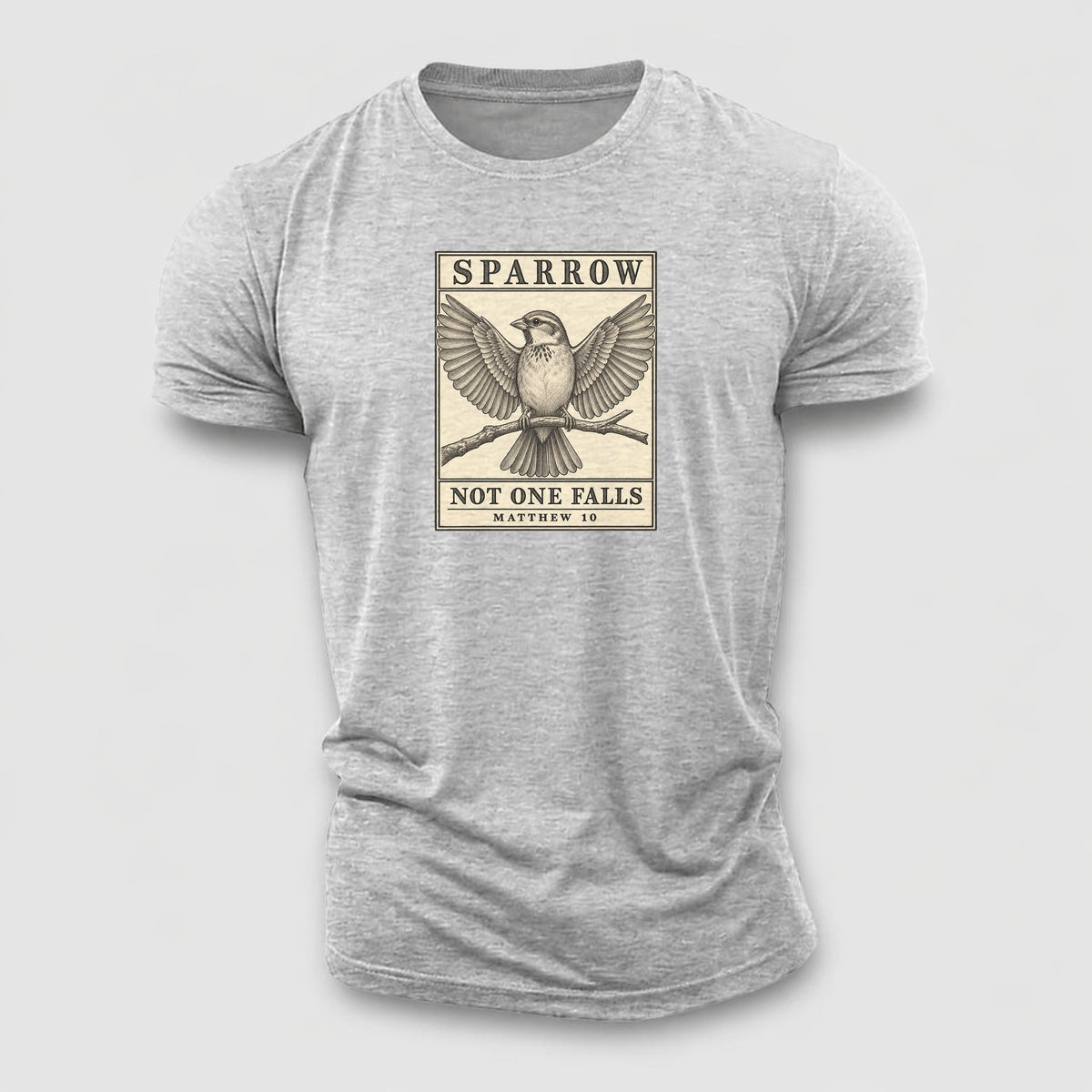 Sparrow Specimen Plate Creature Canticle Cotton T-Shirt – Sport Grey