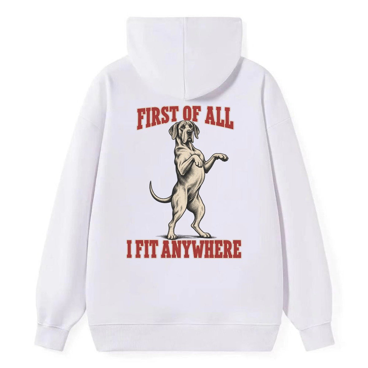 Great Dane Dog Declarations Classic Pullover Hoodie – White