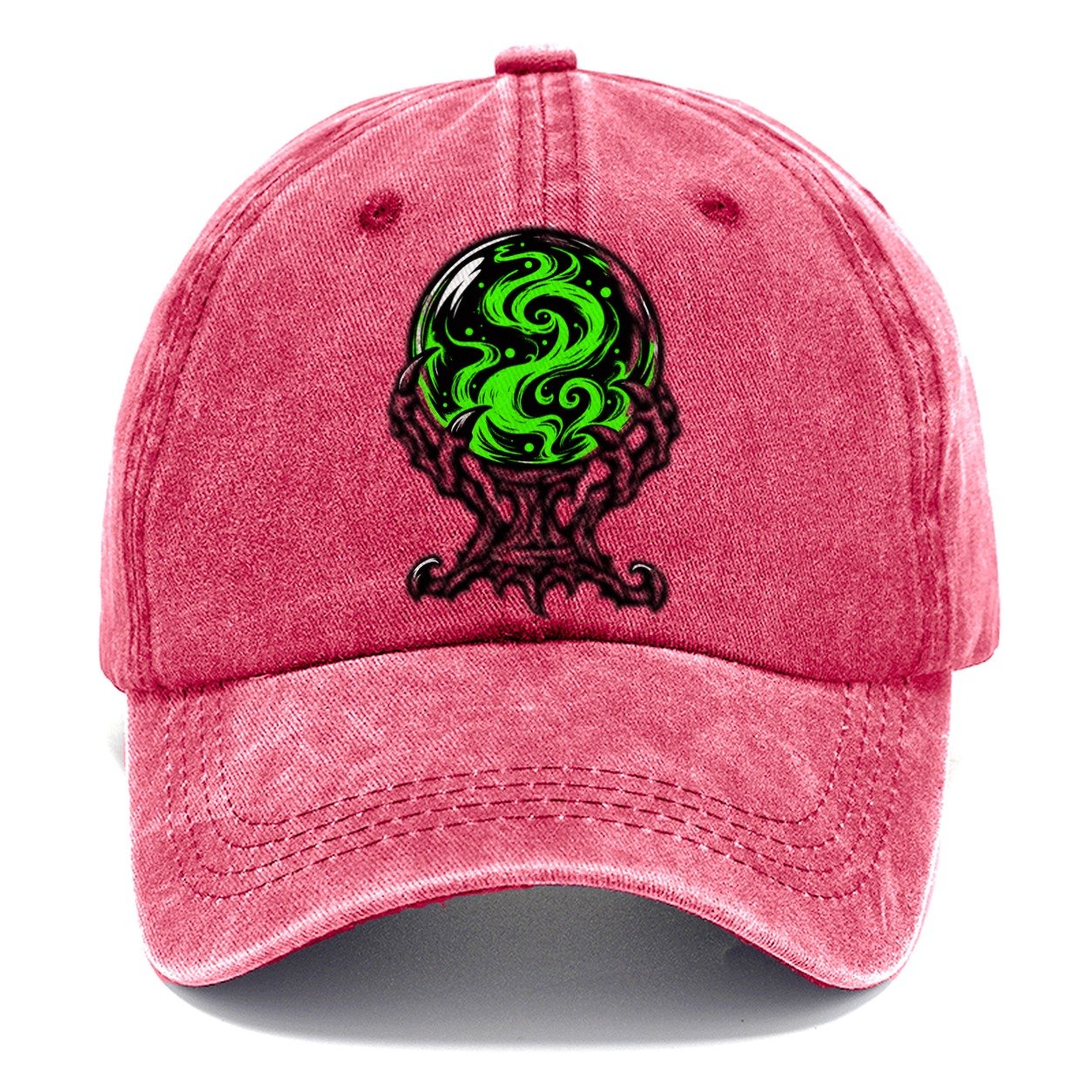 Crystal Ball On A Claw Stand Witch Magic Classic Cap – Pomegranate Blush