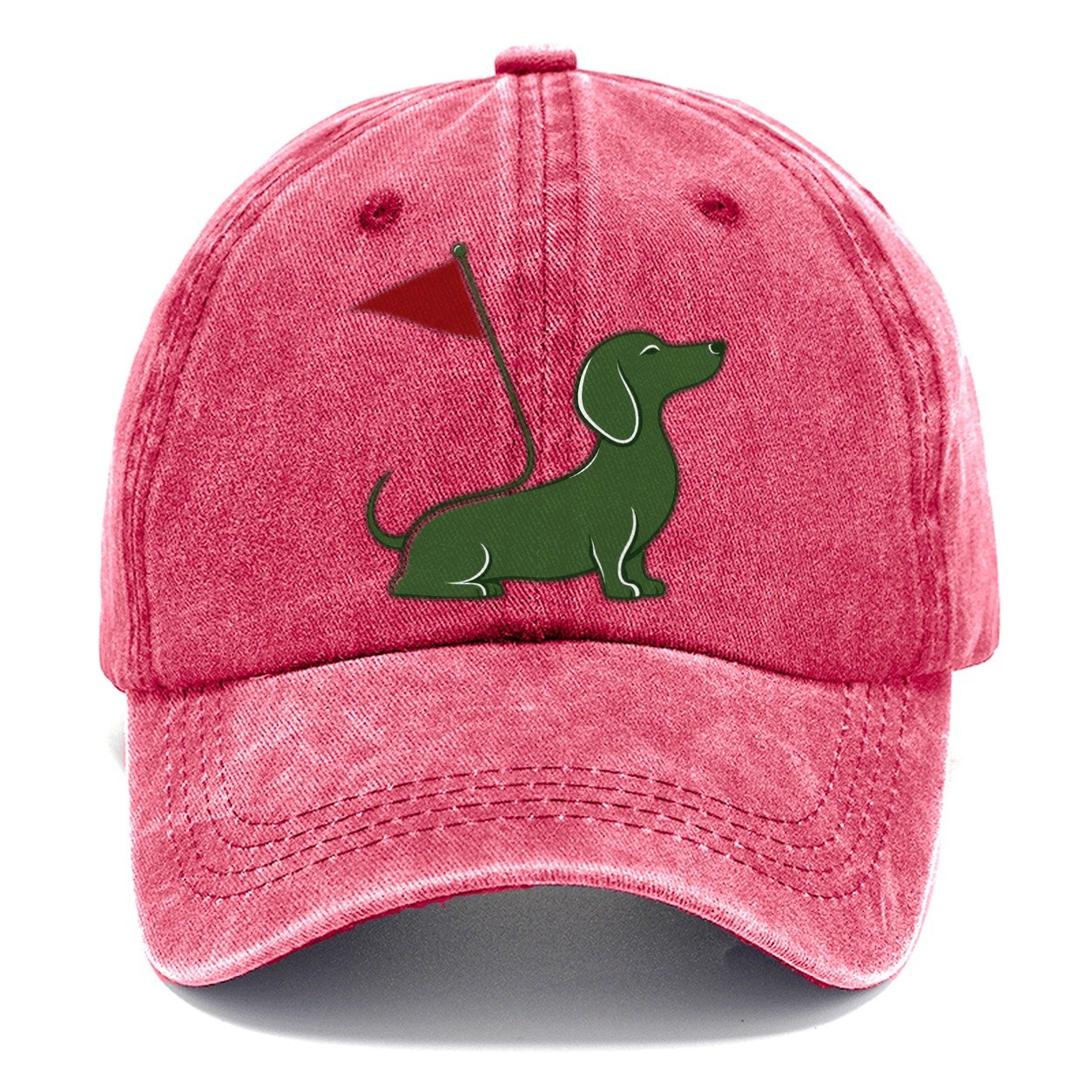 Golf Dachshund Flag Classic Cap – Pomegranate Blush