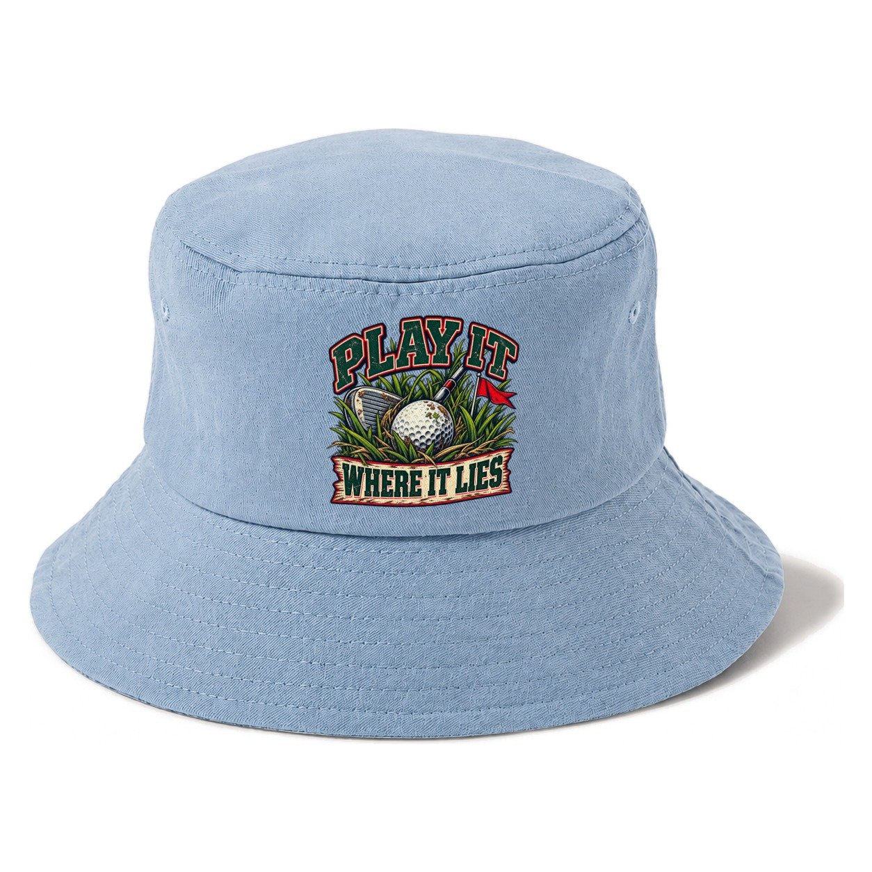 Play It Where It Lies Golf Life Bucket Hat – Summer Sky