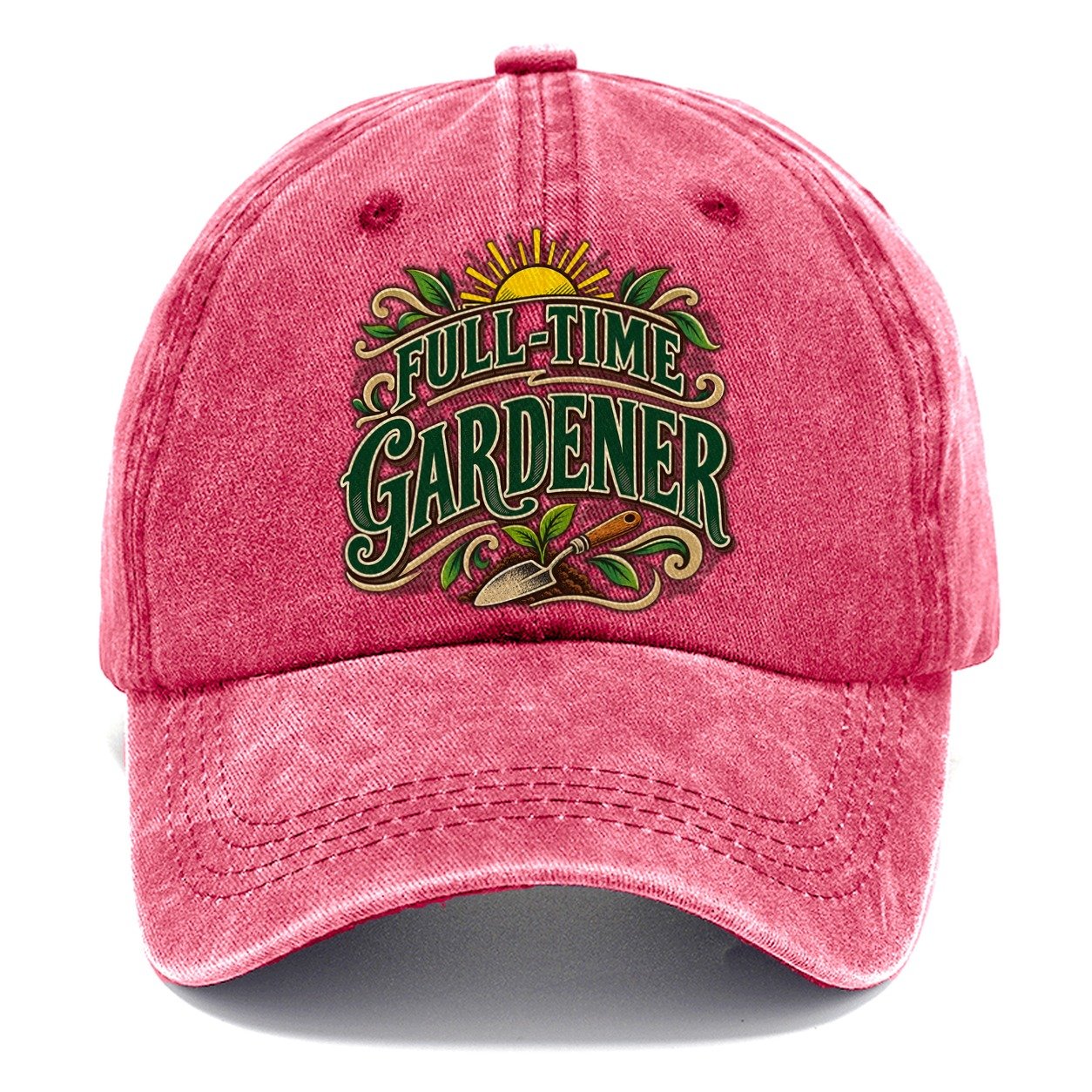 Full Time Gardener Retired Living Classic Cap – Pomegranate Blush