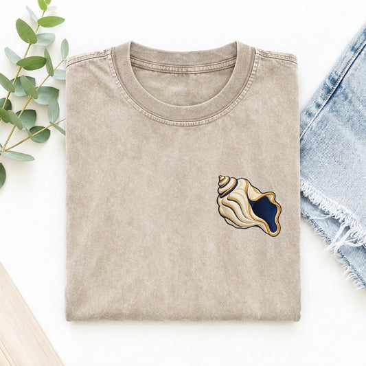 Ritual Conch Curl Left Chest Vintage T-shirt – Off White