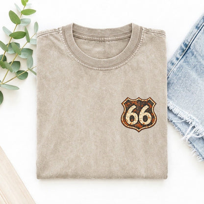Route 66 Left Chest Vintage T-shirt – Off White