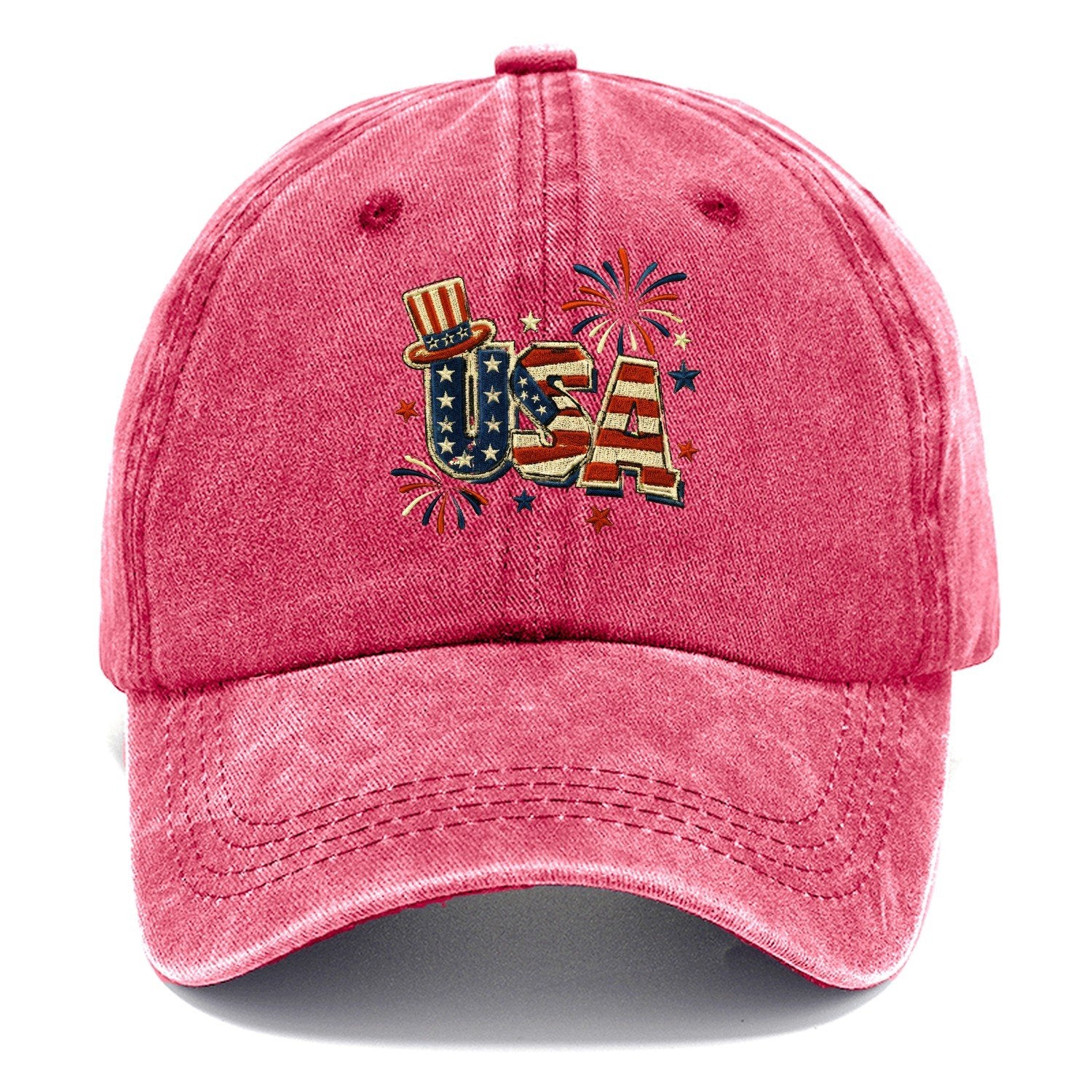 Usa Embroidery Patch Classic Cap – Pomegranate Blush