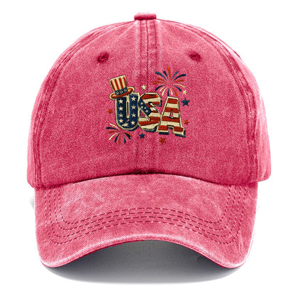 Usa Embroidery Patch Classic Cap – Pomegranate Blush