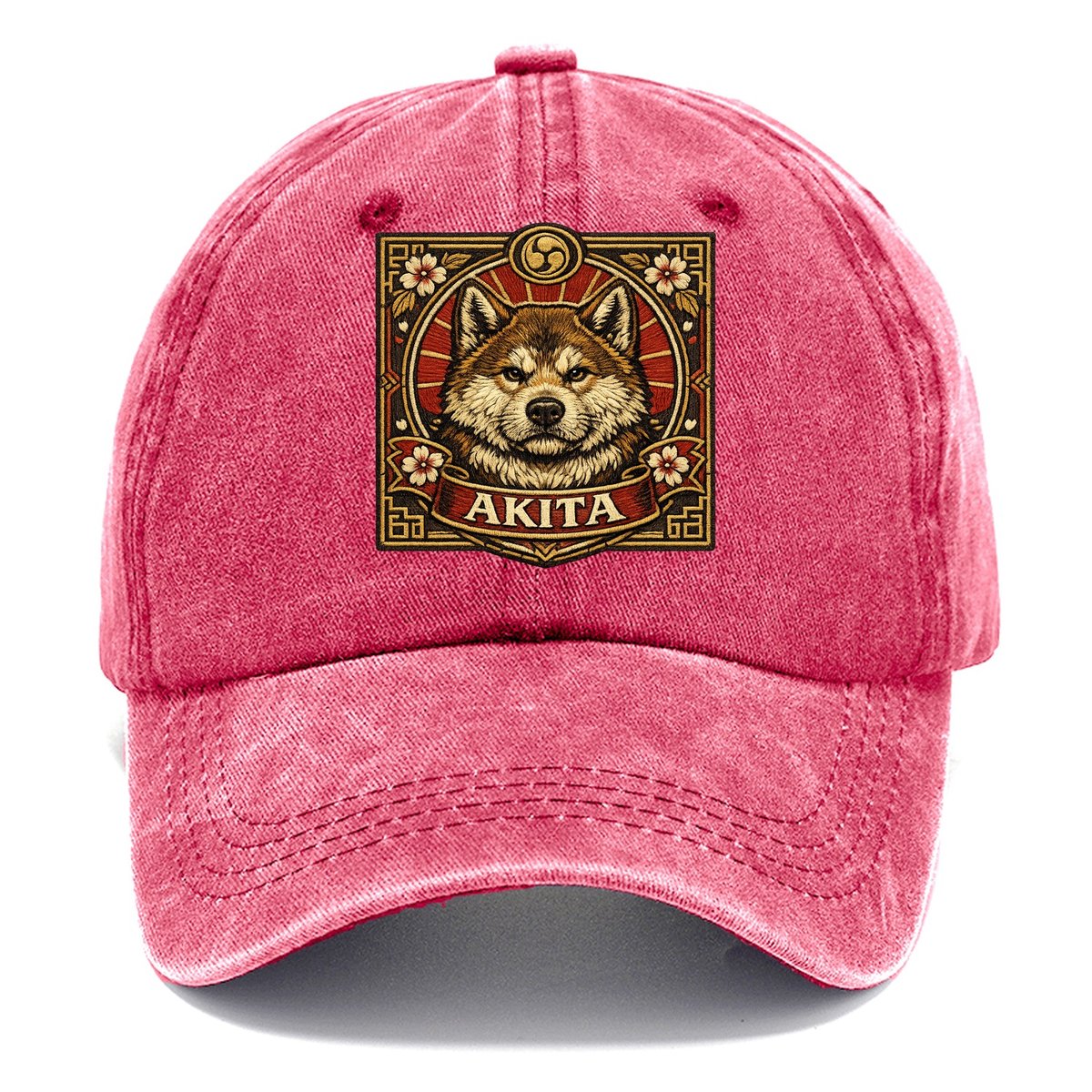 Inked Akita Classic Cap – Pomegranate Blush