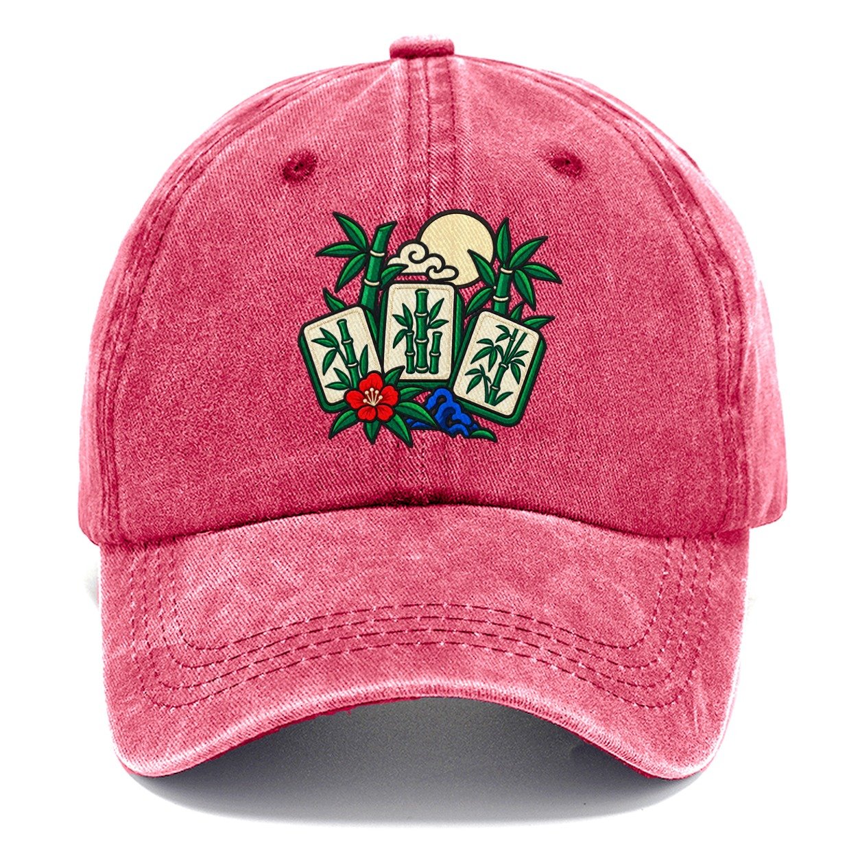 Bamboo Garden Mahjong Game Night Classic Cap – Pomegranate Blush