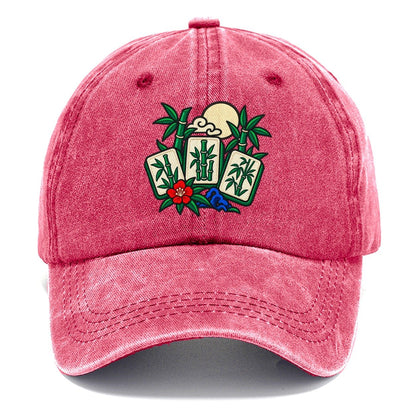 Bamboo Garden Mahjong Game Night Classic Cap – Pomegranate Blush