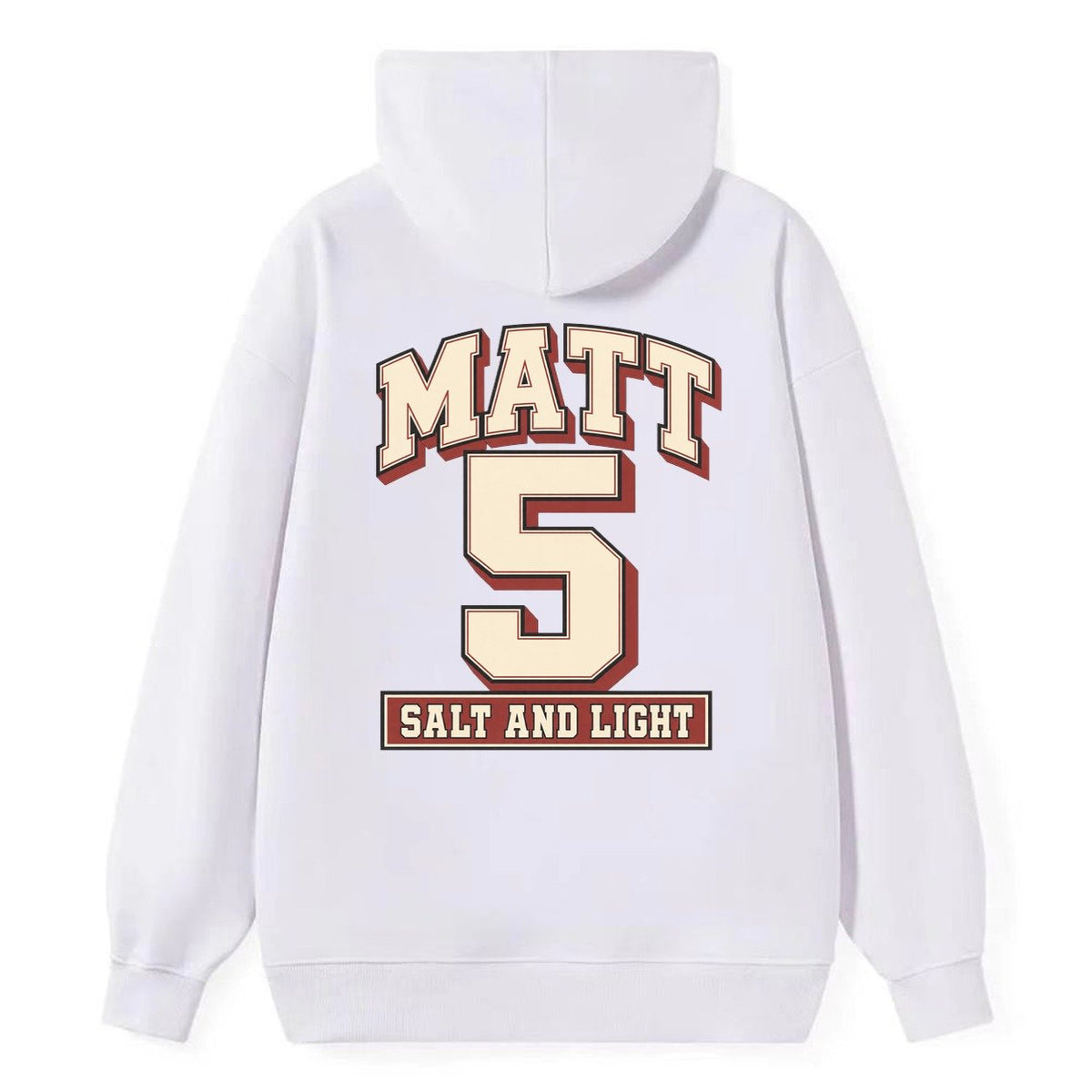 Matthew 5 Varsity Chapel Varsity Classic Pullover Hoodie – White