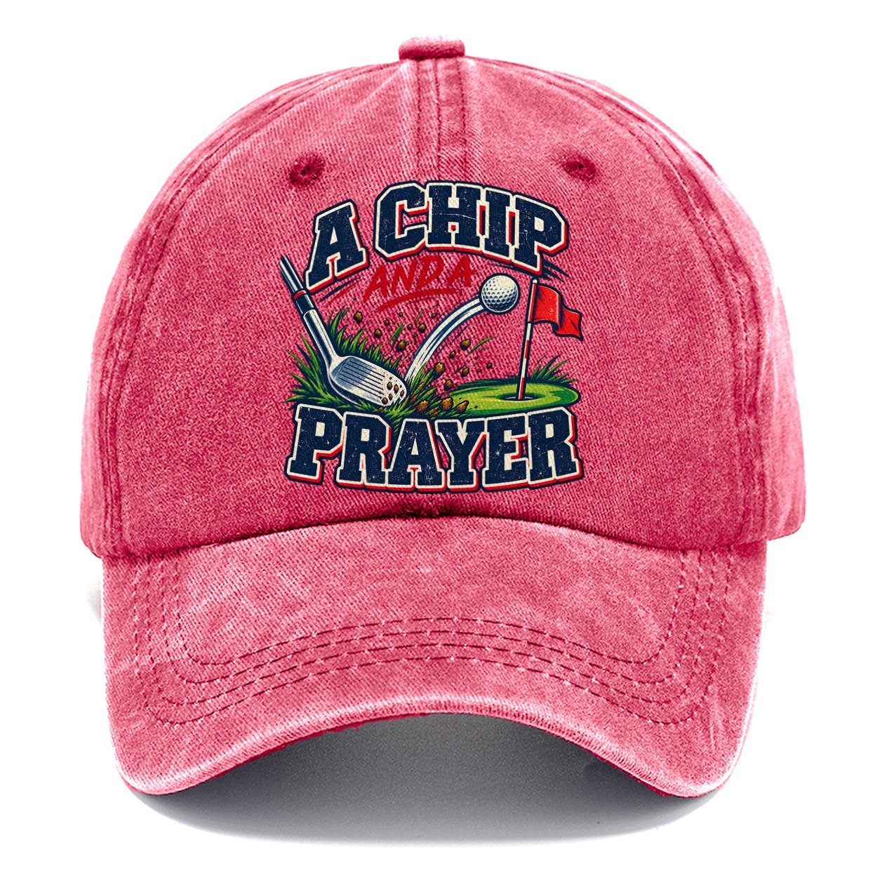 A Chip And A Prayer Golf Life Classic Cap – Pomegranate Blush