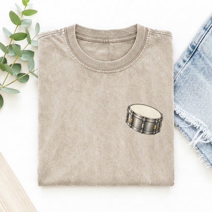 Snare Drum Tension Keepsake Emblem Left Chest Vintage T-shirt – Off White