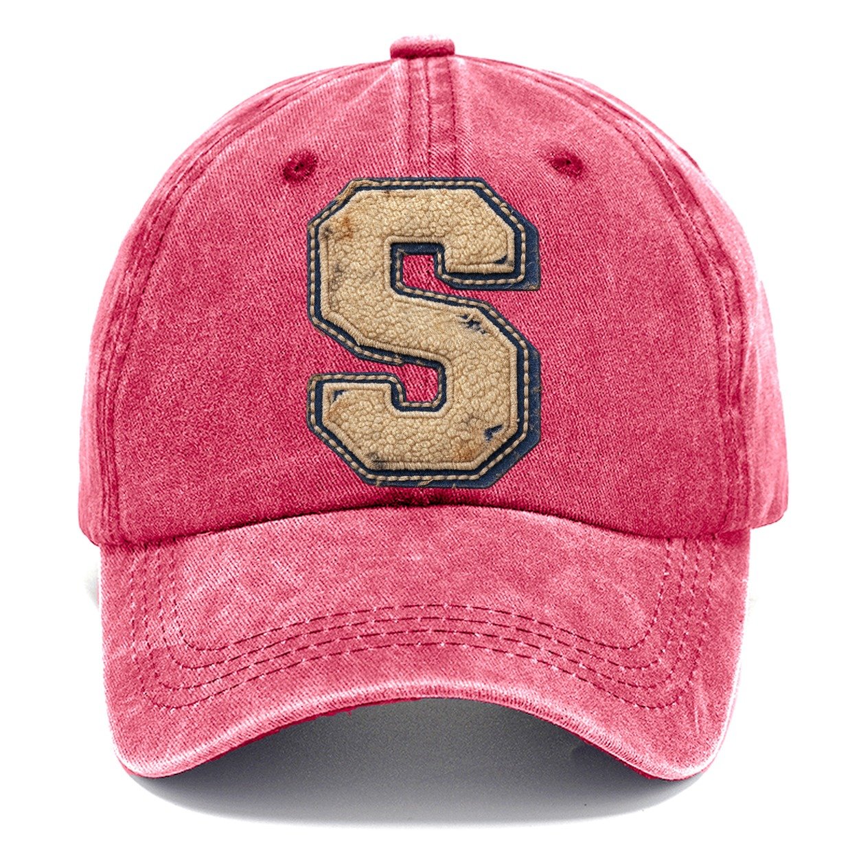 Varsity Chenille S Monogram Classic Cap – Pomegranate Blush
