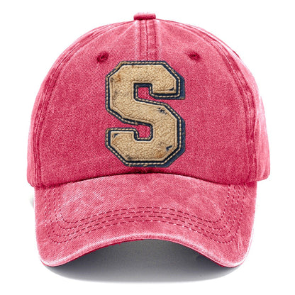 Varsity Chenille S Monogram Classic Cap – Pomegranate Blush