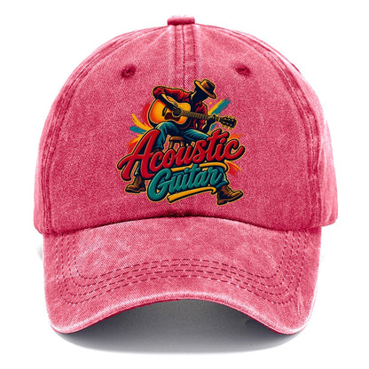 Acoustic Guitar Wordmark Music Instruments Classic Cap – Pomegranate Blush