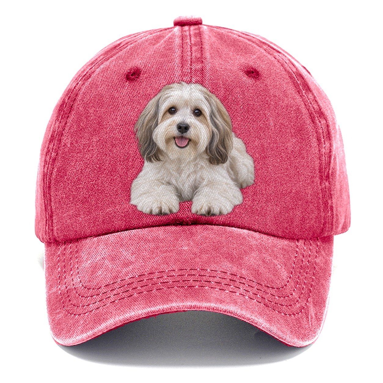 Havanese Lying Down Top Breeds Classic Cap – Pomegranate Blush