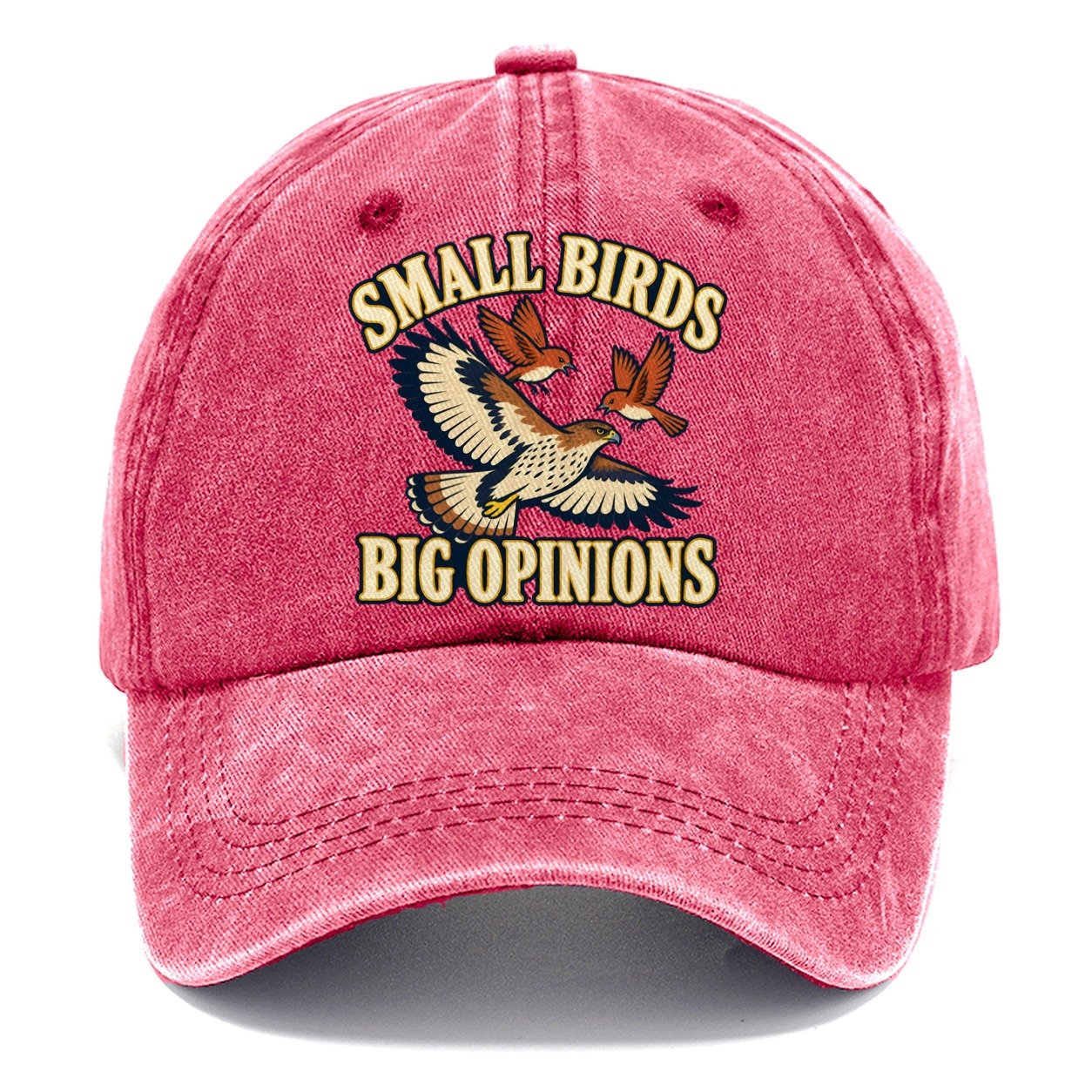 Small Birds Big Opinions Birdwatching Classic Cap – Pomegranate Blush