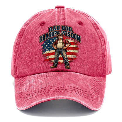 Dad Bod Grandpa Wisdom Old Man Strong Classic Cap – Pomegranate Blush
