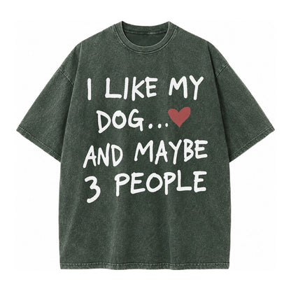 Dog Maybe 3 People Vintage T-shirt – Forest Mist