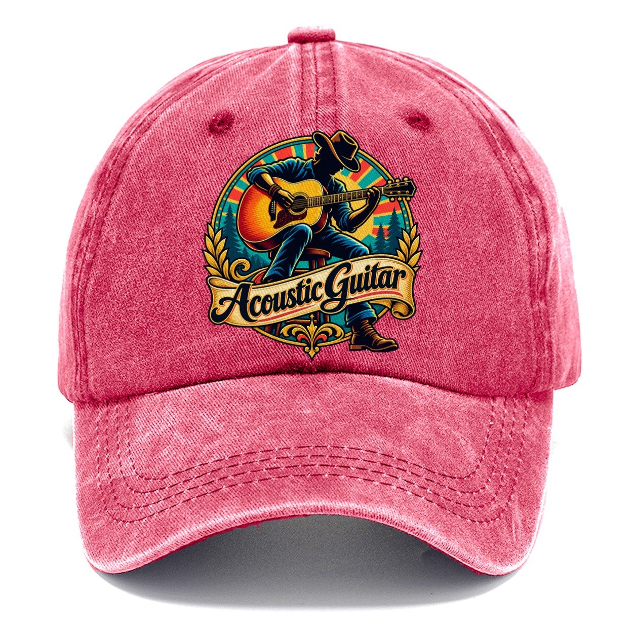 Acoustic Guitar Crest Music Instruments Classic Cap – Pomegranate Blush