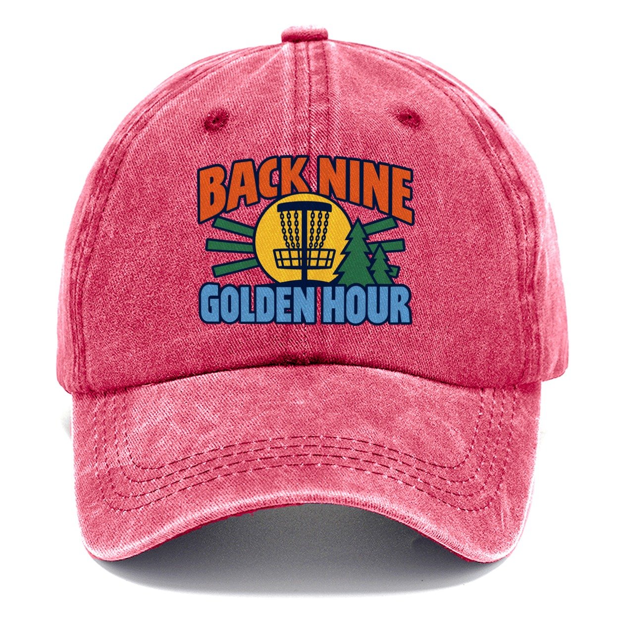 Back Nine Golden Hour Disc Golf Classic Cap – Pomegranate Blush