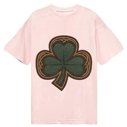 Shamrock Three Leaf Clover With Celtic Border Design Classic T-shirt – Pink