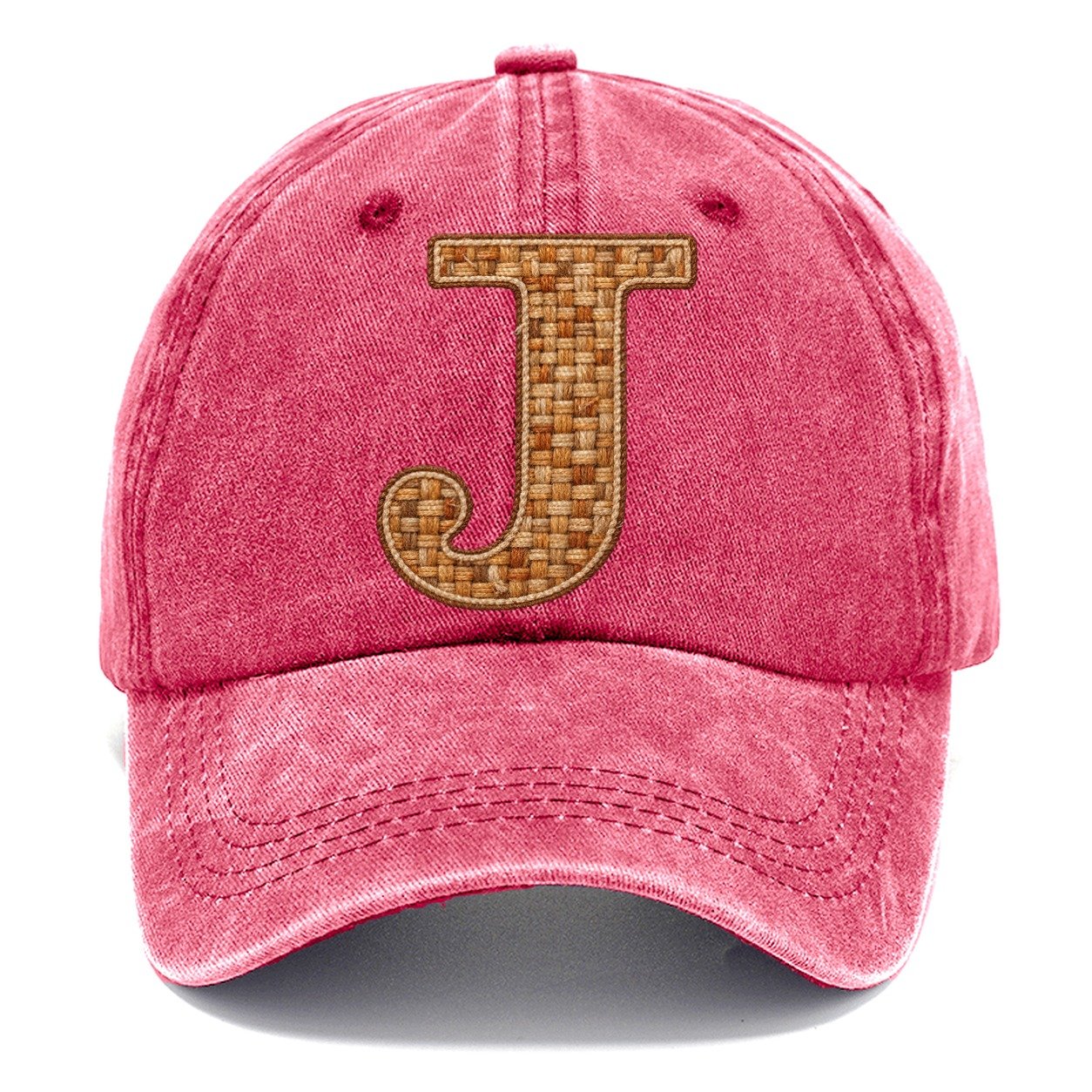 Woven Tweed J Monogram Classic Cap – Pomegranate Blush