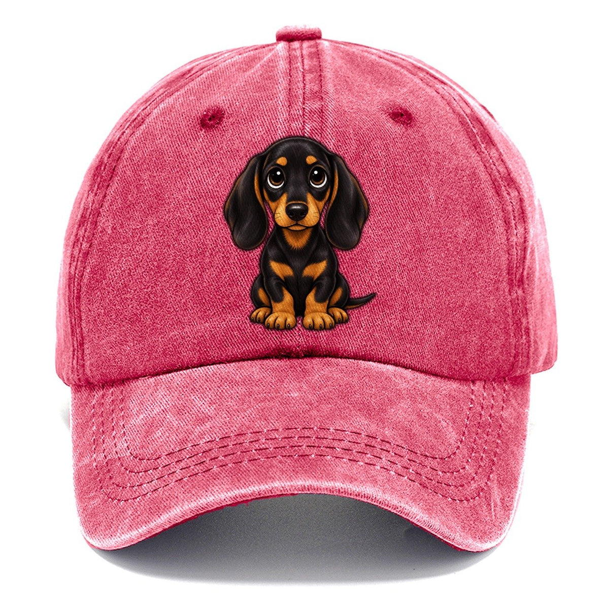Dachshund Sitting Sweetheart Classic Cap – Pomegranate Blush